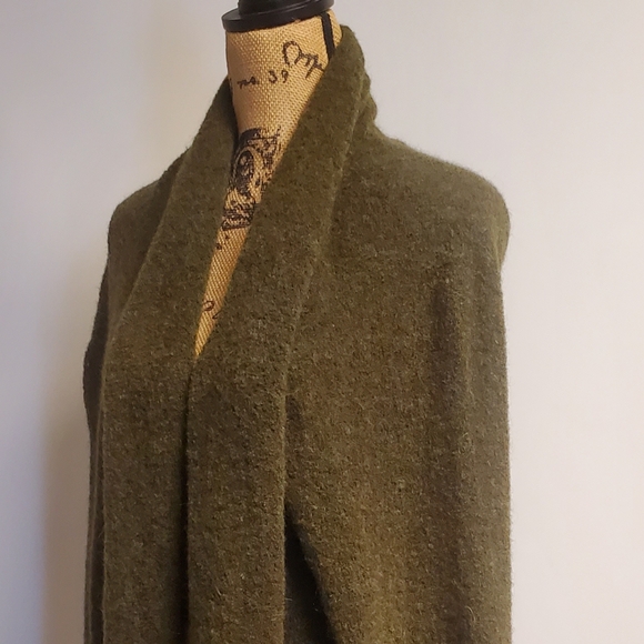 Eileen Fisher Olive Green  Merino Wool Alpaca Plush Melange Cardigan Sweater XS - Picture 6 of 10